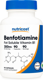 بنفوتیامین 300 میلی گرم ناتری کاست Nutricost Benfotiamine 300mg, 90 Capsules