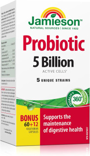 پروبیوتیک جیمسون Jamieson Laboratories Probiotic 5 Billion Regular Strength Supplement, ۶۰ Count