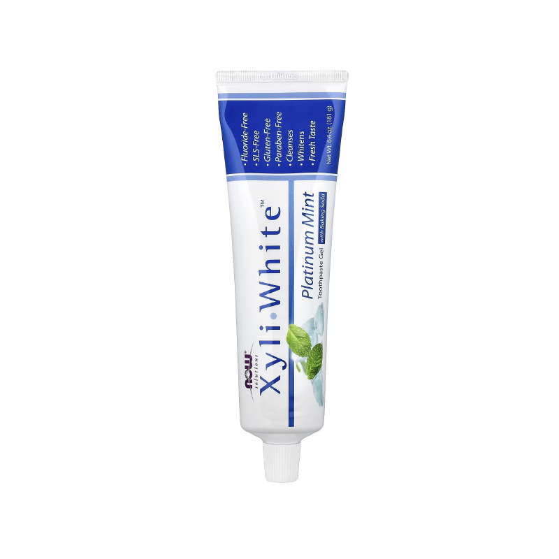 خمیردندان ژلی با جوش‌شیرین زایلی‌وایت پلاتینیوم مینت ناو فودز Now Foods XyliWhite Platinum Mint Toothpaste Gel with Baking Soda