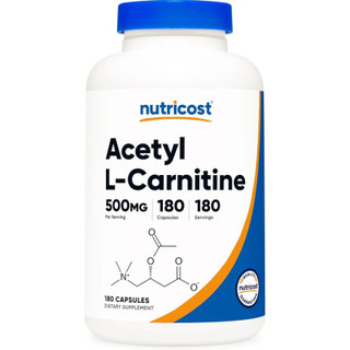 کپسول ال کارنتین ناتریکاست Nutricost Acetyl L-Carnitine 500mg (180 عددی)