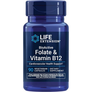 کپسول فولات و ویتامین ب ۱۲ لایف اکستنشن LIFE EXTENSION Folate & B12 (90 عددی)