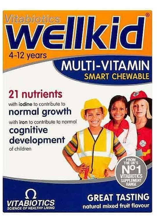 قرص مولتی ویتامین جویدنی ول کید ویتابیوتیکس 30 عددیWellkid Smart Chewable