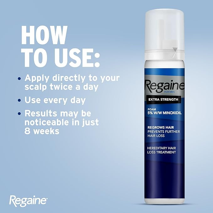 فوم ضد ریزش مو مردانه روگین ۵ درصد حجم ۶۰ میلی‌لیتر  (پک ۶عددی) Regaine Men Foam, 5% Minoxidil, Clinically Proven to Stimulate Hair Growth, 60g