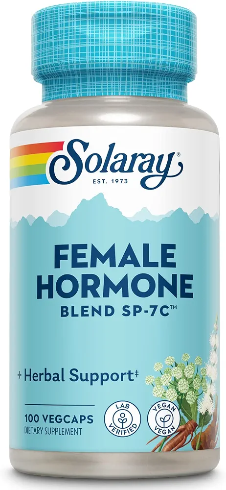 ترکیب هورمون زنانه SOLARAY SP-7C | حاوی کوهوش سیاه، دونگ کوای، گل ساعتی، سیب زمینی وحشی و موارد دیگر | ۱۰۰ کپسول گیاهی، ۵۰ وعد