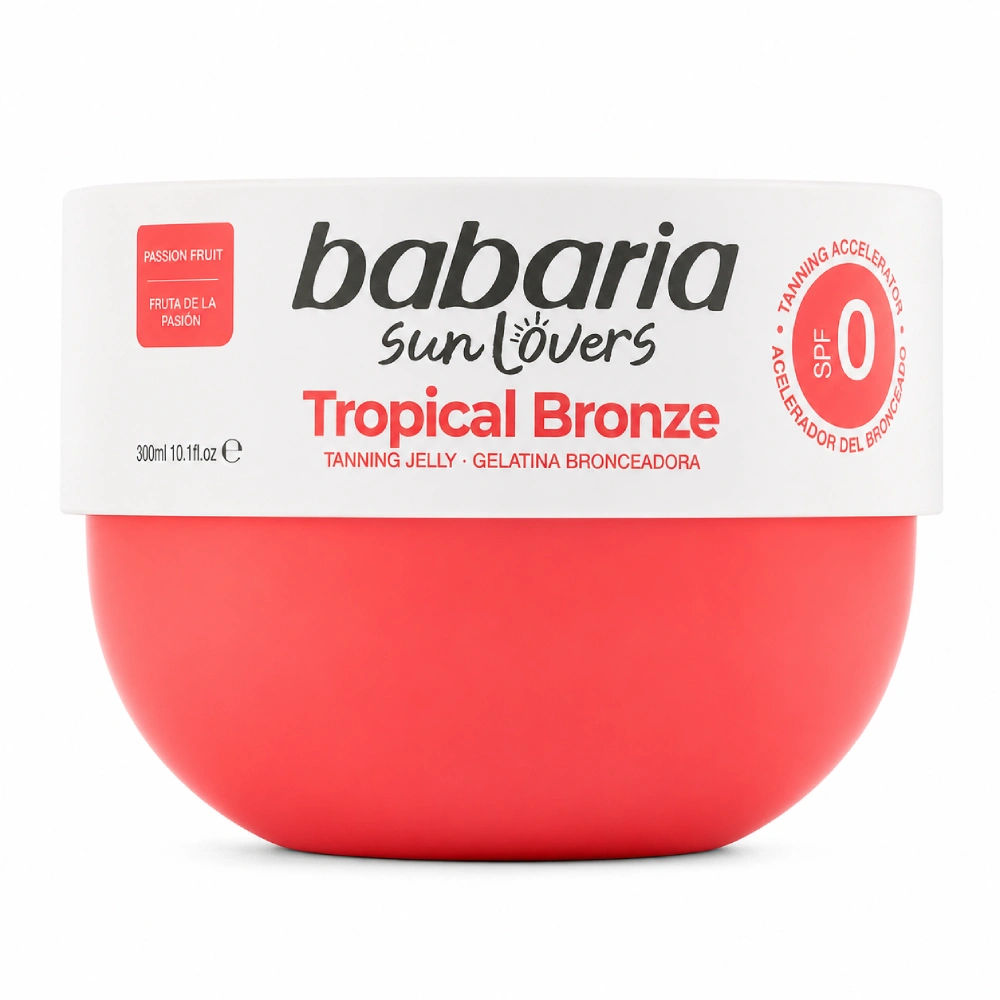 باباریا ژل روغن برنزر پشن فروت (300 میل) Babaria Sun Lovers Tropical Tanning Gel 300ml