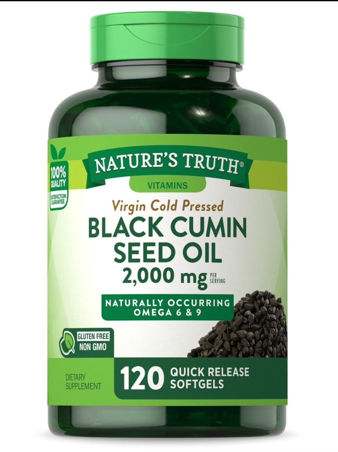 روغن سیاه‌دانه ۱۲۰عددی (Black Cumin Seed Oil) 2000 میلی‌گرم