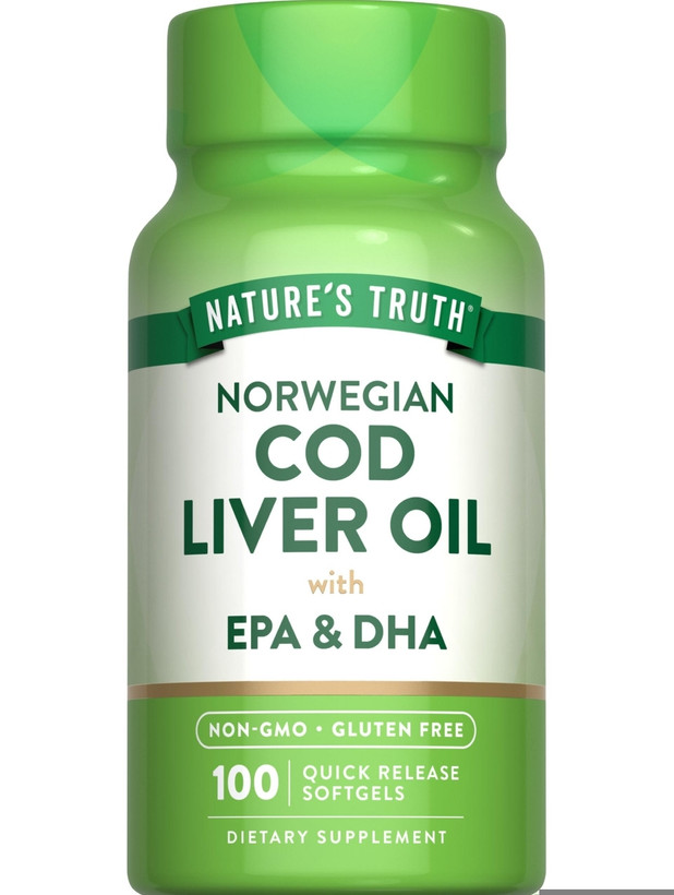 روغن کبد ماهی کاد نروژی نیچرز تروث ۱۰۰عددی Cod Liver Oil with EPA & DHA