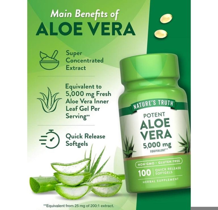 ۰آلوئهورا ۵۰۰۰ میلیگرم Nature’s TruthAloe Vera 5000 mg