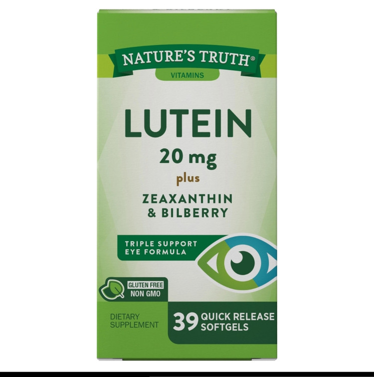 لوتئین ۲۰ میلیگرم نیچرز تروث – ۳۹ عددیLutein 20 mg plus Zeaxanthin & Bilberry