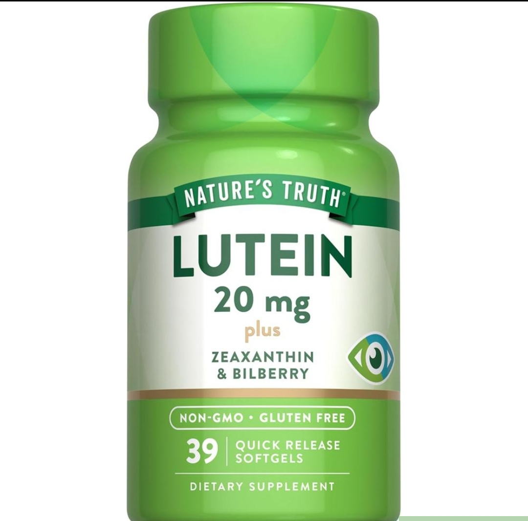 لوتئین ۲۰ میلی‌گرم نیچرز تروث – ۳۹ عددیLutein 20 mg plus Zeaxanthin & Bilberry