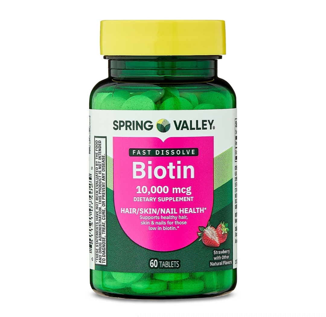 بیوتین Spring Valley – ۱۰٬۰۰۰ میکروگرم، ۶۰ عددیSpring Valley Extra Strength Biotin