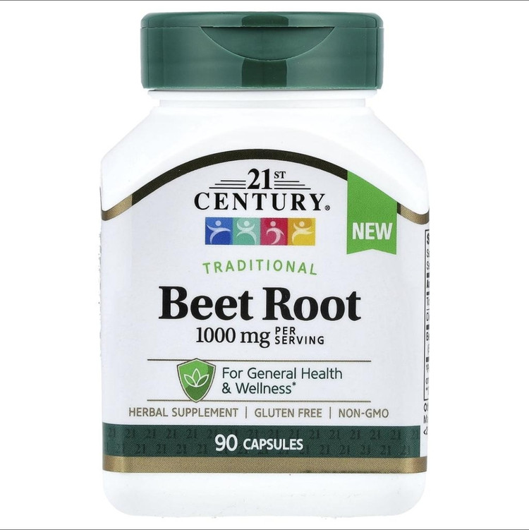بیتروت ۱۰۰۰ میلیگرم ۹۰ کپسول 21st CenturyBeet Root 1000 mg