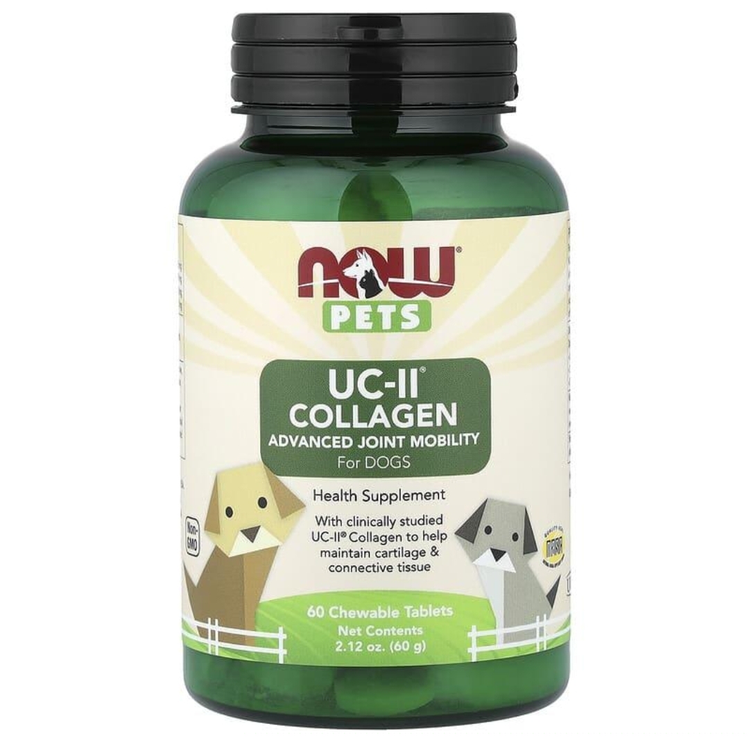 UC-II کلاژن مخصوص سگ‌ها NOW Pets – ۶۰ عدد جویدنیUC-II® Collagen Advanced Joint Mobility