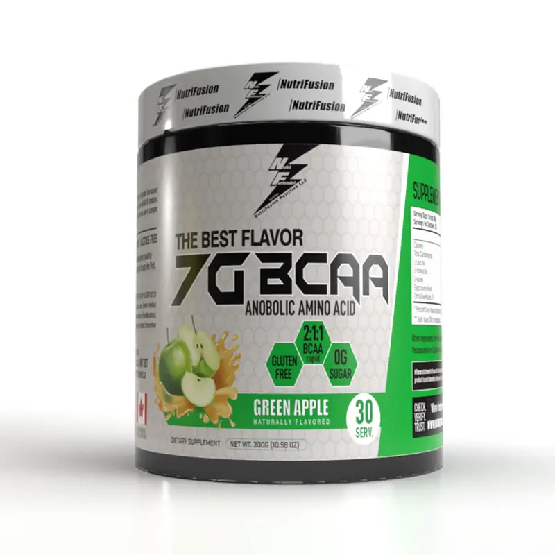 پودر BCAA هفت گرمی نوتری‌فیوشن NutriFusion 7G BCAA – سیب سبز